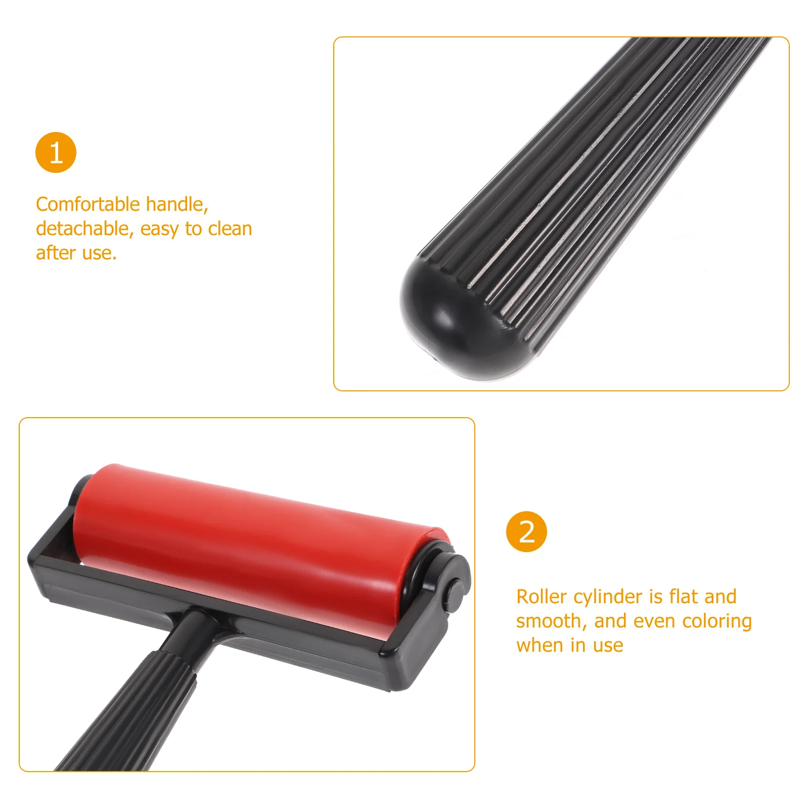 

Printmaking Rubber Roller 10cm Durable Flat Roller Comfortable Handle Ink Stamping Craft Printing Tool Rubber