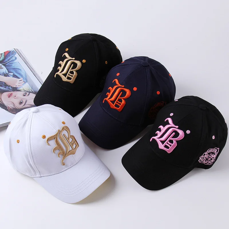 Unisex Gothic Letter FLB Embroidery Baseball Caps Spring and Autumn Outdoor Adjustable Casual Hats Sunscreen Hat