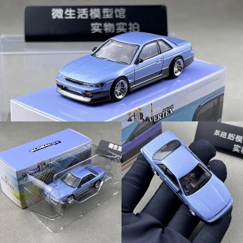 

В наличии: 1:64 Nissan S13 VERTEX Модель автомобиля из сплава Silvia, игрушка для мальчиков, коллекционное украшение для взрослых.