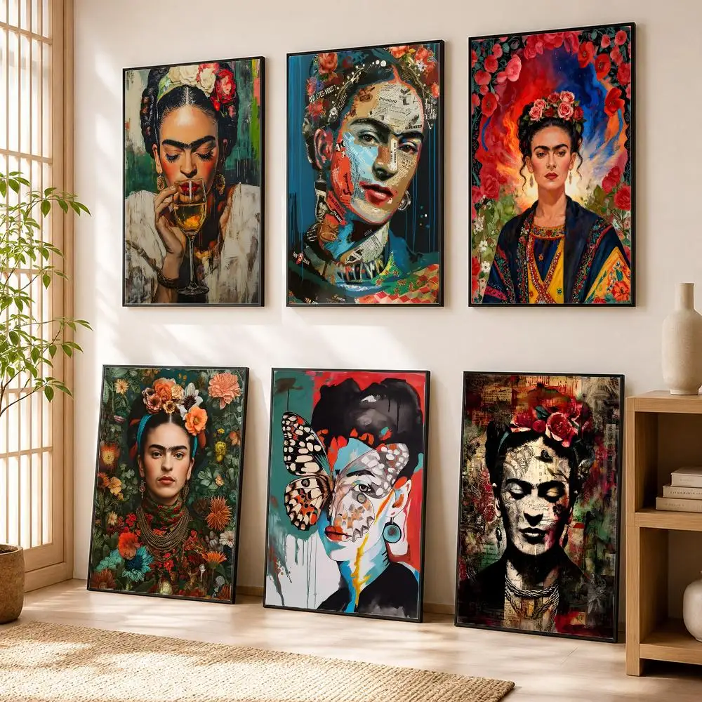 Art Frida K-Kahlo Poster Modern Home Living Bedroom Bar Hallway Waterproof Wall Art Aesthetic Decor