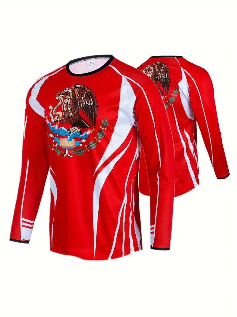 Fashion Mexican Flag T-Shirts Mexico 3D Print Men Woman Long Sleeve T Shirt Streetwear Oversized Harajuku Kids Tees Top Clothing #2