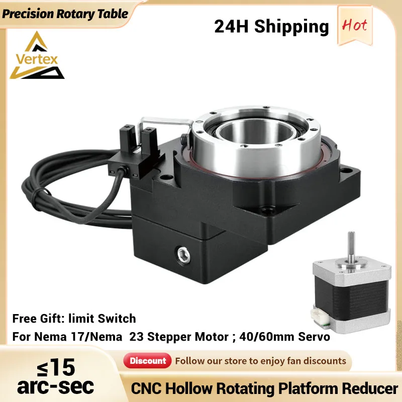 Plate-forme rotative creuse Nema17 Nema23 42/57 pas à pas 40/60, réducteur de servomoteur, actionneur rotatif, positionneur rotatif, plaque d'indexation