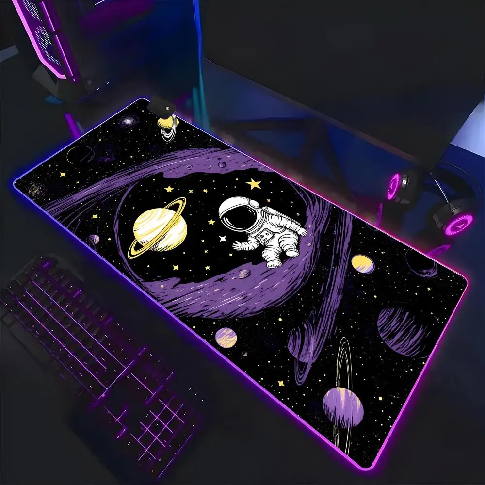 

Коврик для мыши с мультяшным рисунком космонавта, большой игровой коврик с утолщенной кромкой, утолщенный коврик для компьютерной клавиатуры, настольный коврик