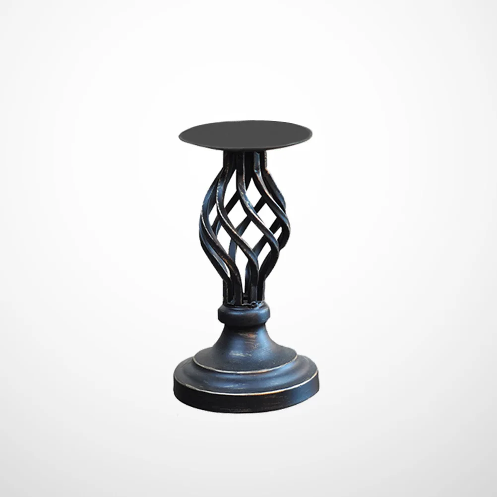 

Retro Hollow Out Metal Candlestick Holder Candlestand Decorative Home Office Decor Small Size Reusable Gift