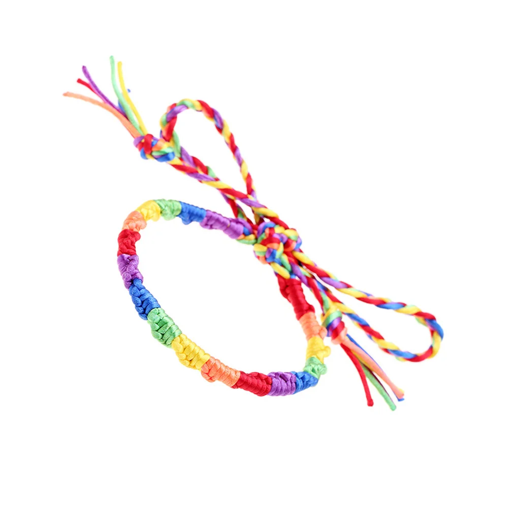 

Handmade Weaving Bracelet Rainbow Creative Jewelry for Woman Lady Girl Gift Lightweight Durable Exquisite Detail Travel Shopping