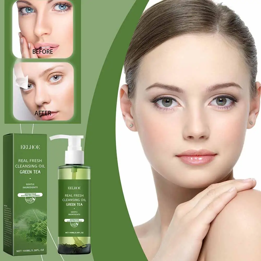 

Green Tea Cleansing Oil Refreshing Oil Control Soothing 100ml Care Moisturizing Oil Face Remover Exfoliation Makeup Skin Sk O5M9