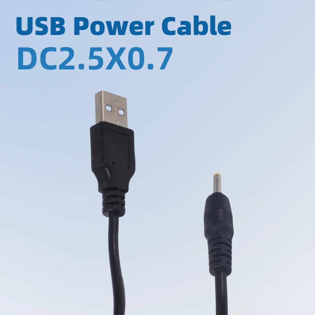 White 3FT 5V DC Power Cord USB To DC 2.5mm X 0.7mm Barrel Jack Adapter Connector Charging Cable Plug 1m