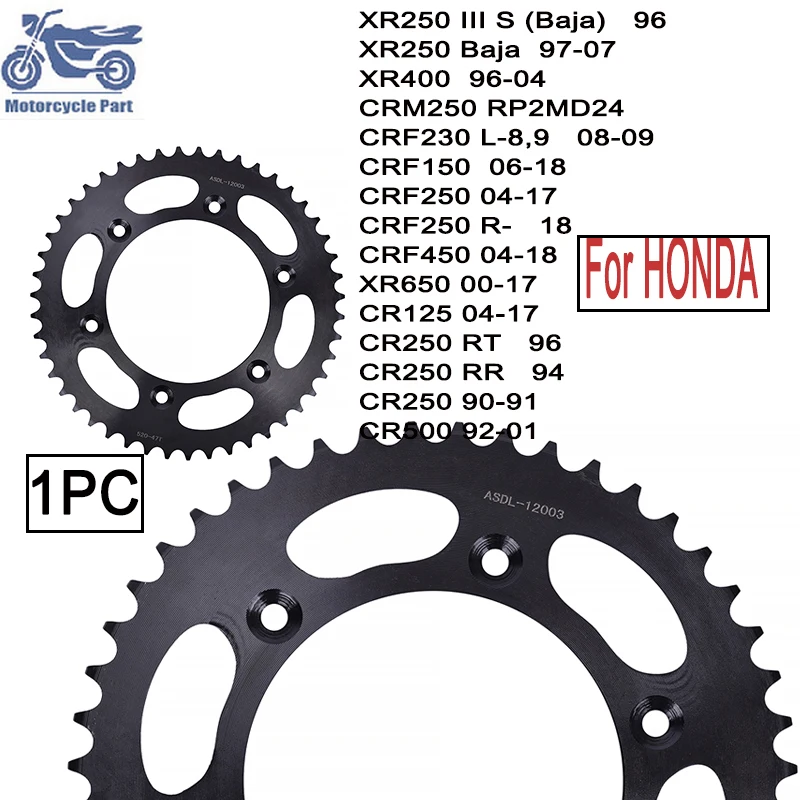For HONDA CR125 CR250 CR500R XR400R XR250 XR650 CRF150 CRF250 2008-2018 CRF230 CRF450R CRM250R Motorcycle 520 47T Rear Sprocket
