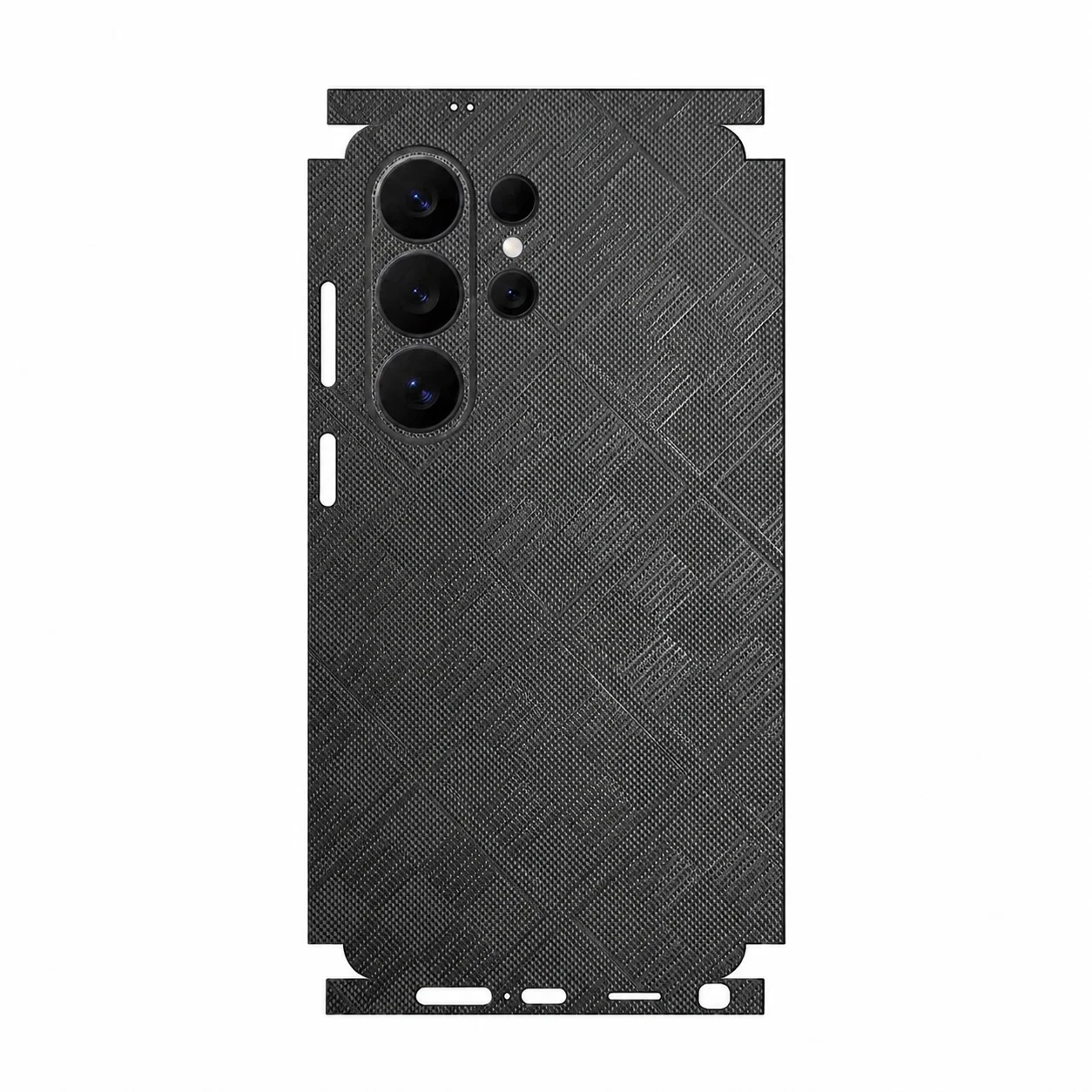 Full Wrap Back Skin for Samsung Galaxy S26 S25 Ultra Plus S24 S23 3D Embossed Faux Leather Anti Scratch Film