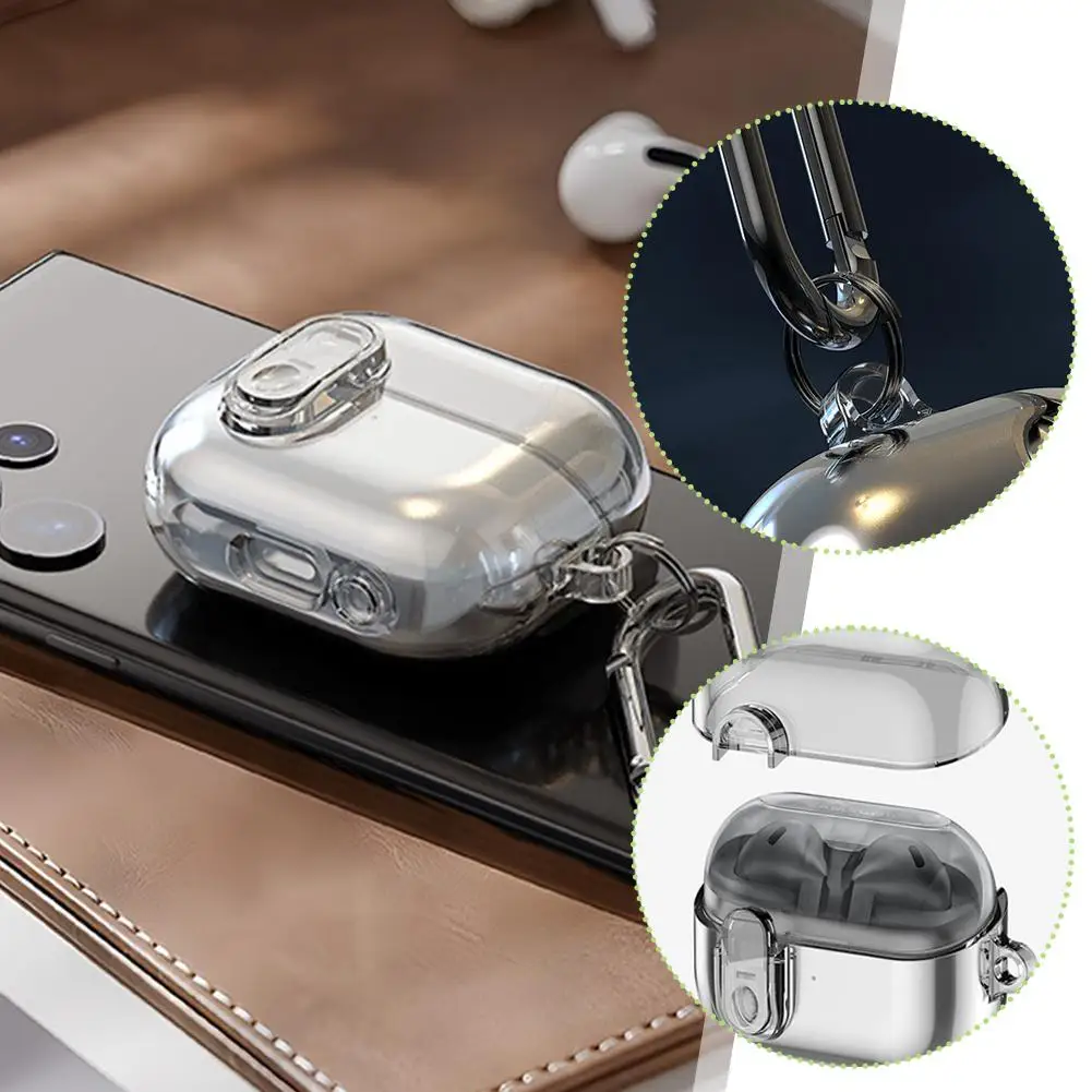 

Shockproof Transparent Case For Samsung Galaxy Buds 3 / Buds 3 Pro Cover Earbuds Accessories With Switch Hook Coque Capa Fu J3U8