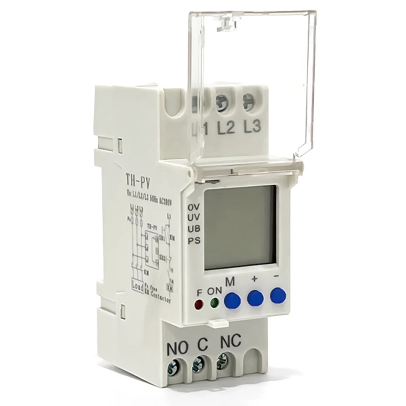 TH-PV 3 Phase Din rail adjustable Under Over Voltage Protector Voltage Monitoring Sequence Protection Relay