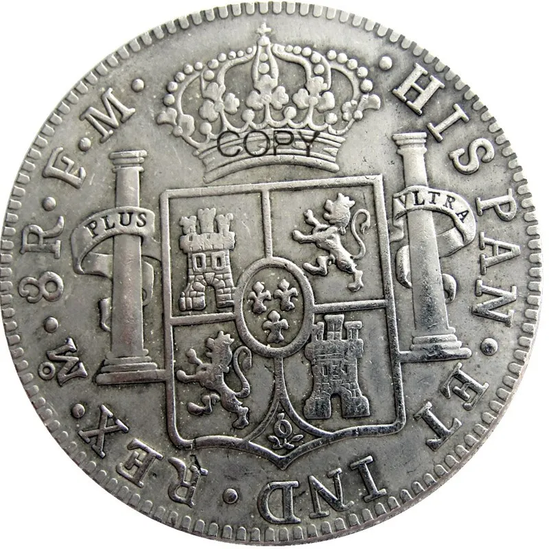 Spain 1776 CAROLUS III DEI GRATIA 8 Reales Silver Plated Copy Coins