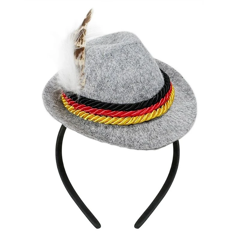 Hot kf-Retro Decoration Felt Oktoberfest Headband Hat Beer Festival Head Piece For Adults For Adults Halloween