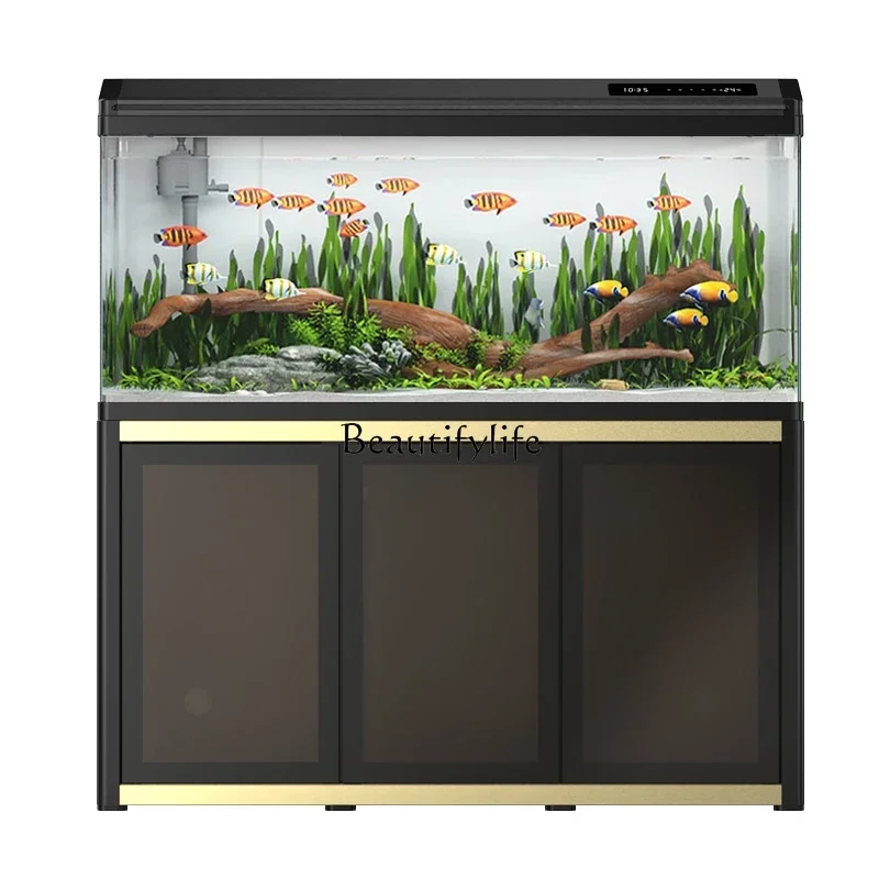 LD33Campio per pesci Acquario Cilindro in vetro ecologico per cambio acqua di piccole e medie dimensioni senza armadietto