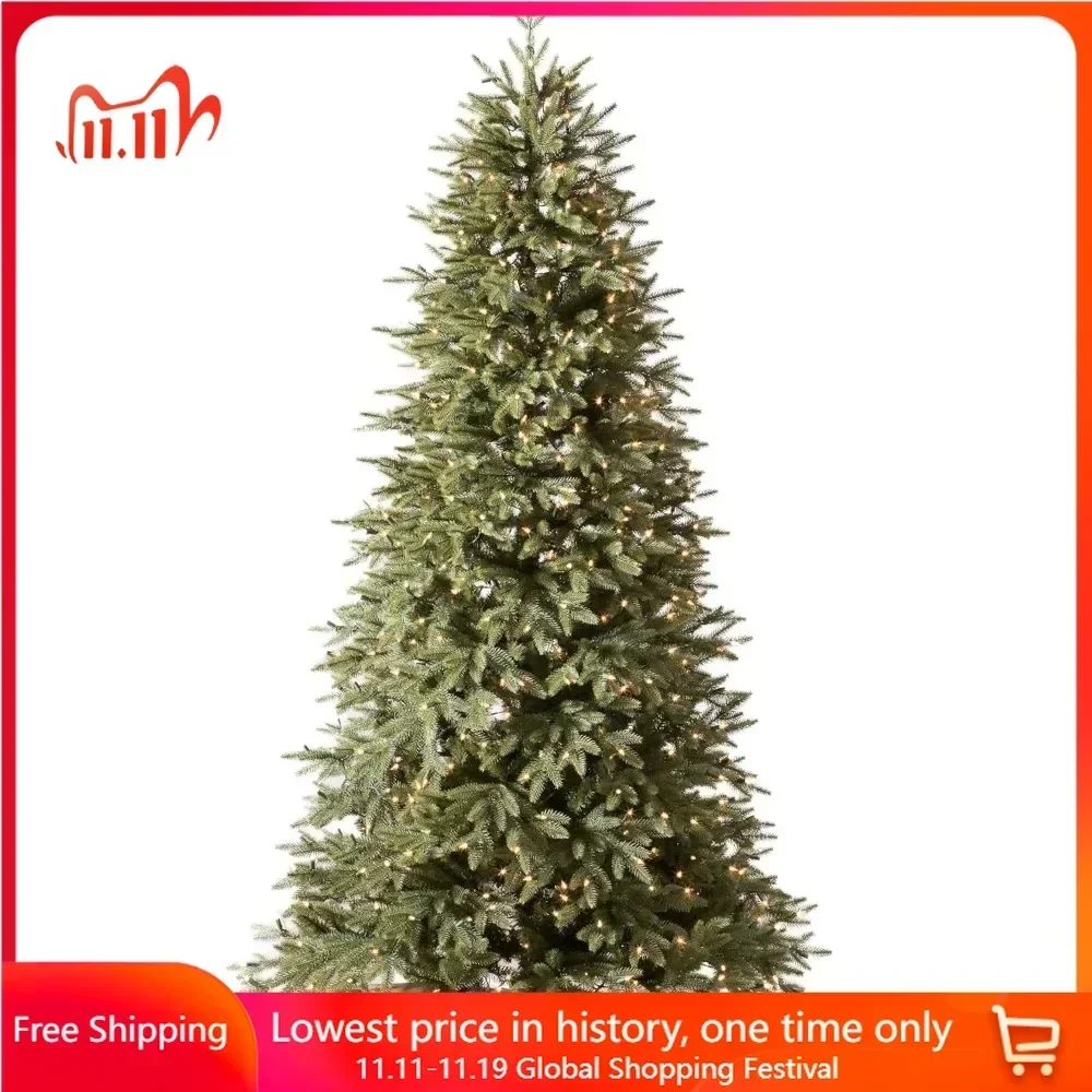 7.5ft Pre-lit Stratford Spruce Artificial Christmas Tree, with Clear Incandescent Lights,Artificial Christmas Tree