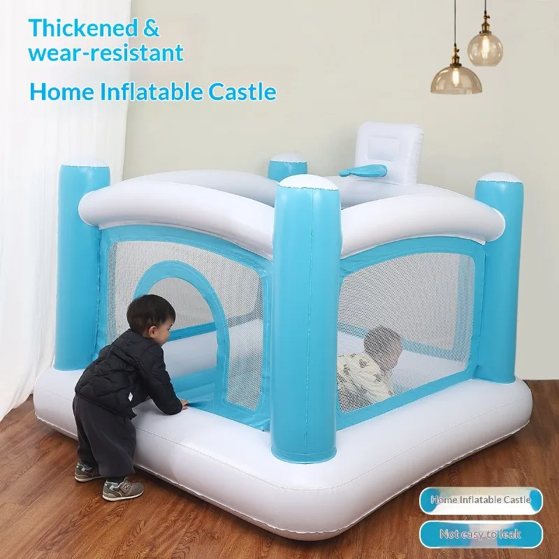 Inflatable Bounce House Combo Extra Thick Heavy Duty Kids Indoor Outdoor Trampoline Playhouse Slide Safety Net Indoor Playground