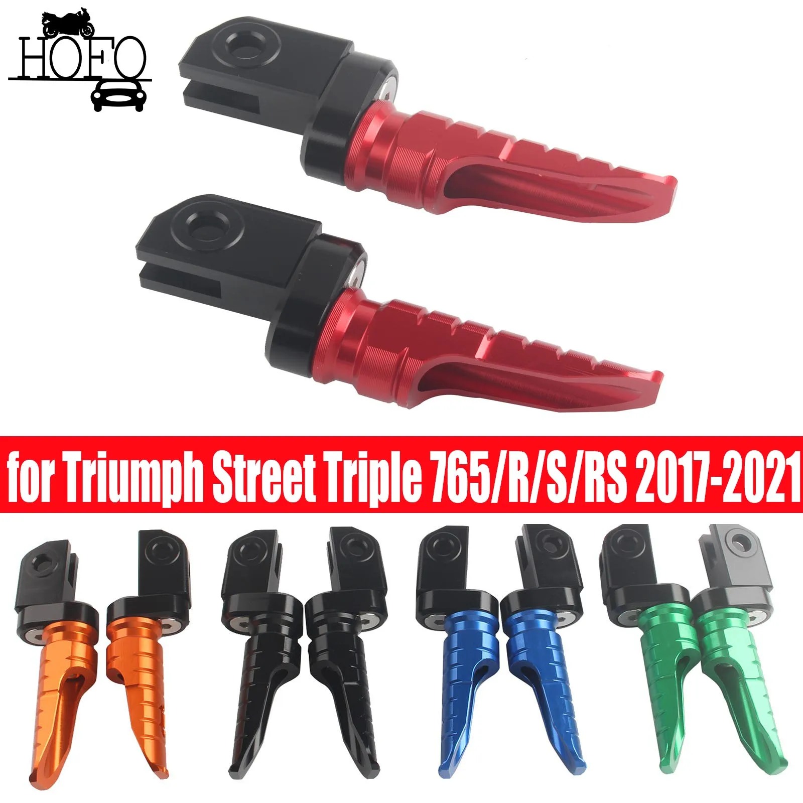 

Motorcycle Adjustable Front Footrests Foot Pegs for Triumph Street Triple 765/R/S/RS 2017-2021 765/R/S/RS Daytona 675/R