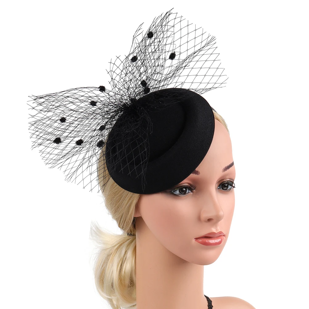

Женская сетчатая шляпа с заколкой для волос, повязка на голову, шляпа для чаепития, вуаль в винтажном стиле для коктейля, свадебной церкви