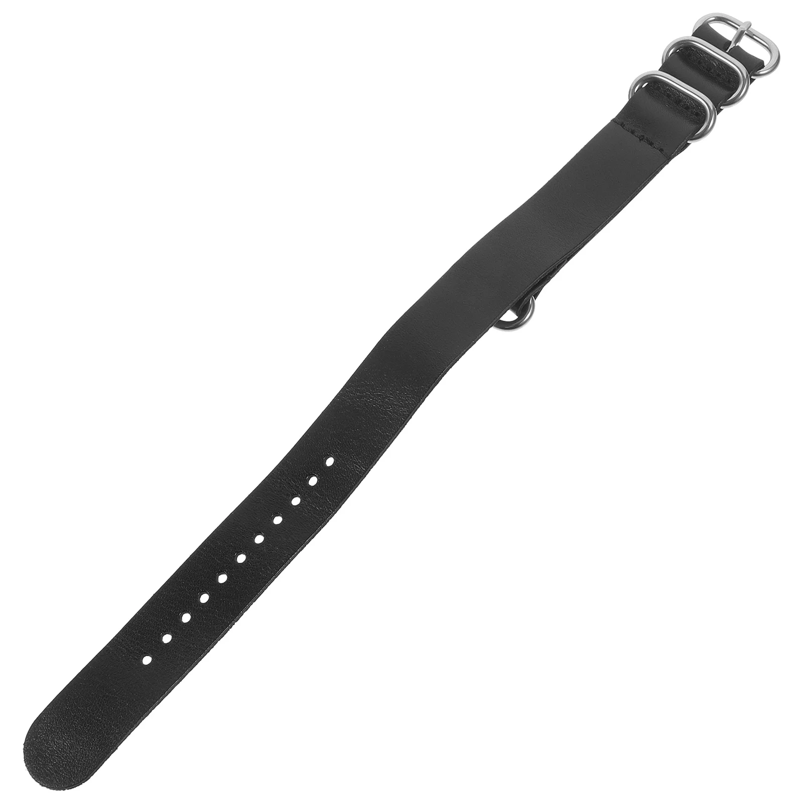 

20Mm Watch Band For Men Women Premium Cowhide Strap Replacement Durable Business Black Silver