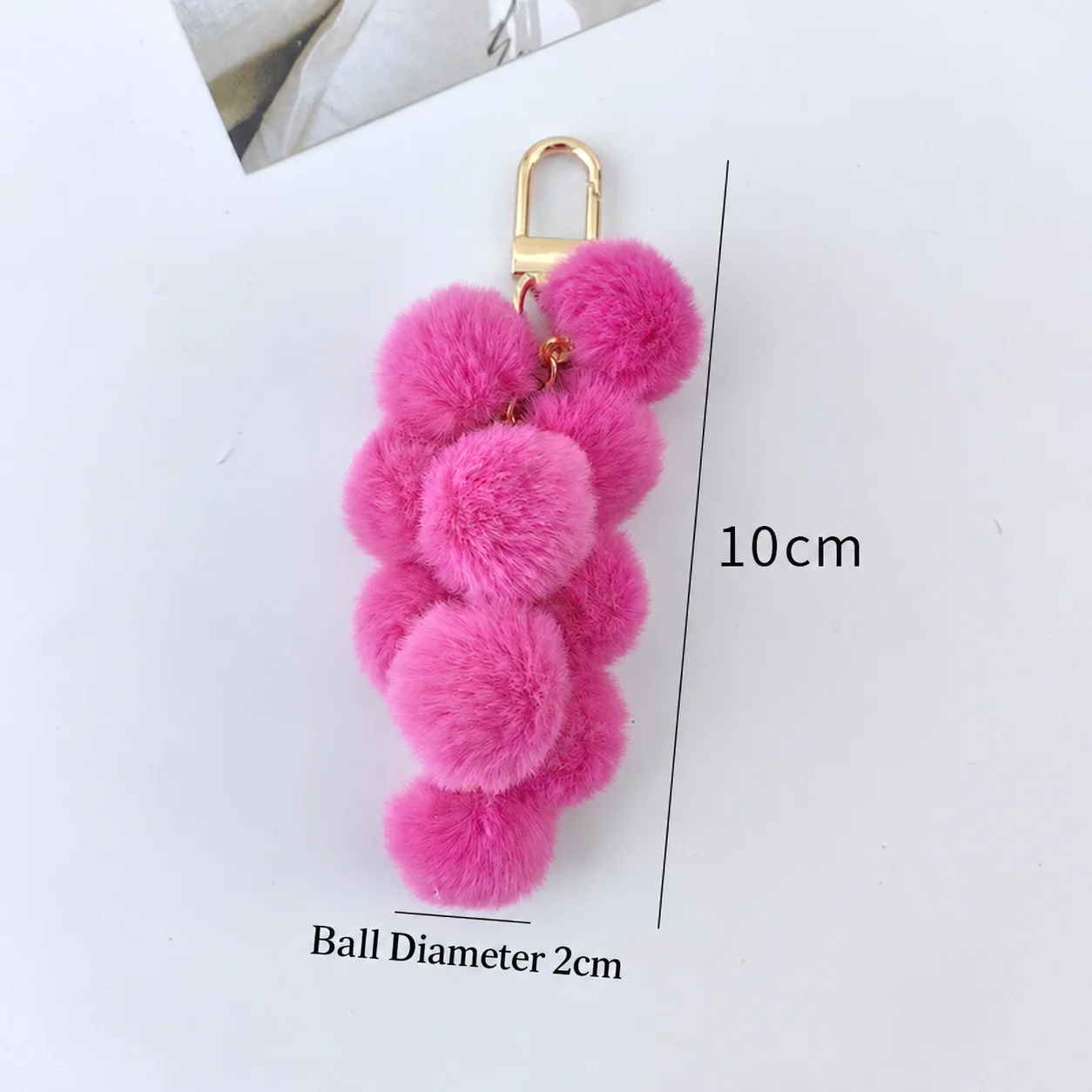 Cute Fluffy Pom Pom Grape Design Handbag Charm Backpack Car Key Pendant Faux Fur Grape Keychain Pom Pom Fruit Key Ring Wholesale