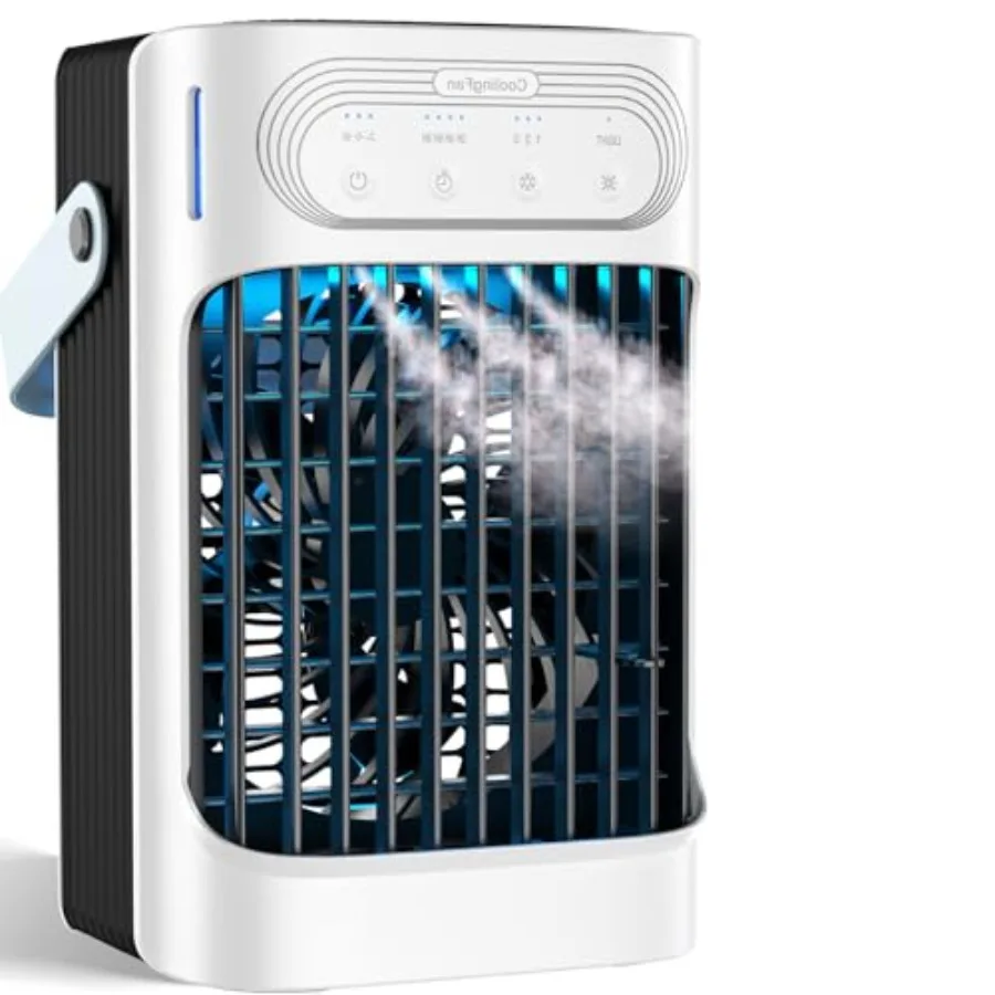 

Portable Air Conditioners for bedroom office camping: 1s fast cooling, 16 standing fan with 120 oscillation, 650ml water tank,