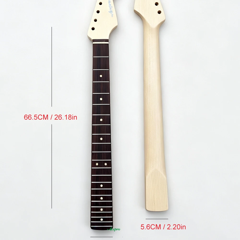Premium Canadian Maple Quarter Sawn Grain ST Style Electric Guitar Neck Stainless Steel Frets 7.25-9.5