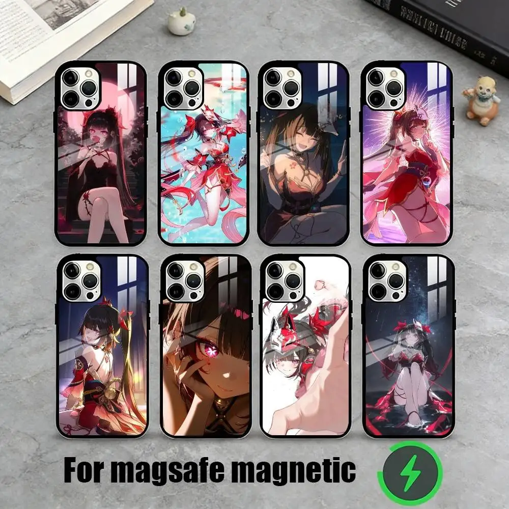 

H-Hanabi H-Honkai Star Rail Sparkle Phone Case For iPhone17,16,15,14,13,12,11 Plus,Pro Magnetic with Magsafe Wireless Charging