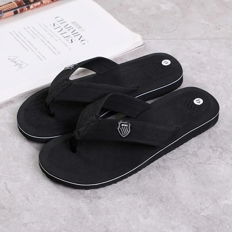 Men Summer Flip Flops Beach Sandals Anti-slip Casual Flat Shoes High Quality Slippers home slippers for men