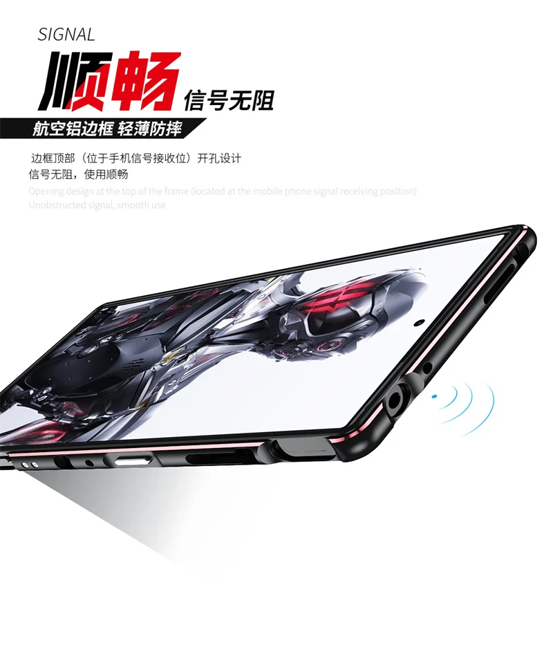 ZTE Red Magic 8 Pro NX729J Bumper Ultra Thin Aluminum Metal Frame Case Cover for Nubia Redmagic 8 Pro Plus 5G Shockproof Bumper