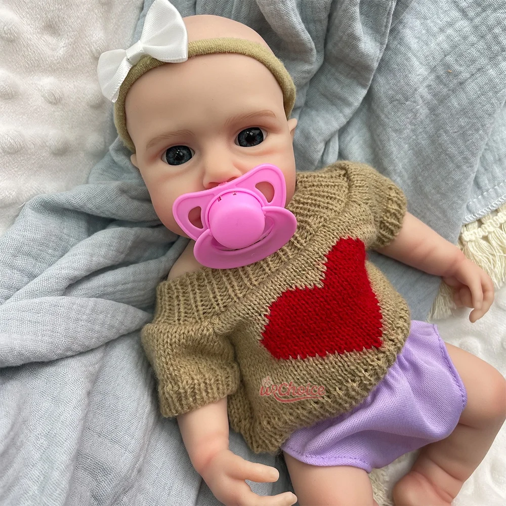 Preemie 30cm Realistic Skin Veins Loulou Full Silicone Reborn Doll Open Mouth Girl Washable Lifelike Doll Christmas Gift