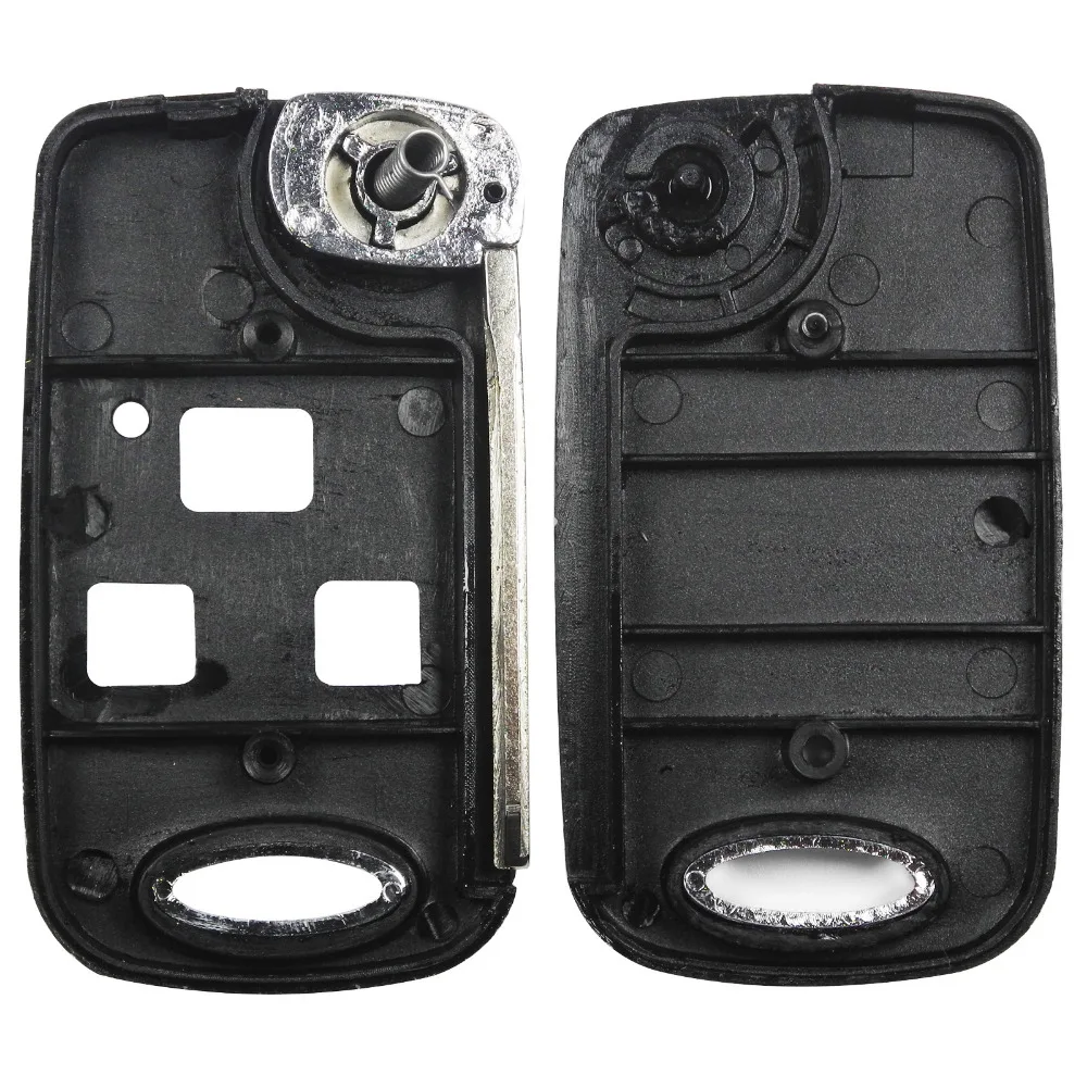 Jingyuqin Remote Car Shell Folding Flip Key Case Fob 3 Buttons For Toyota Celica Avensis RAV4 Prado Camry TOY43 Replacement