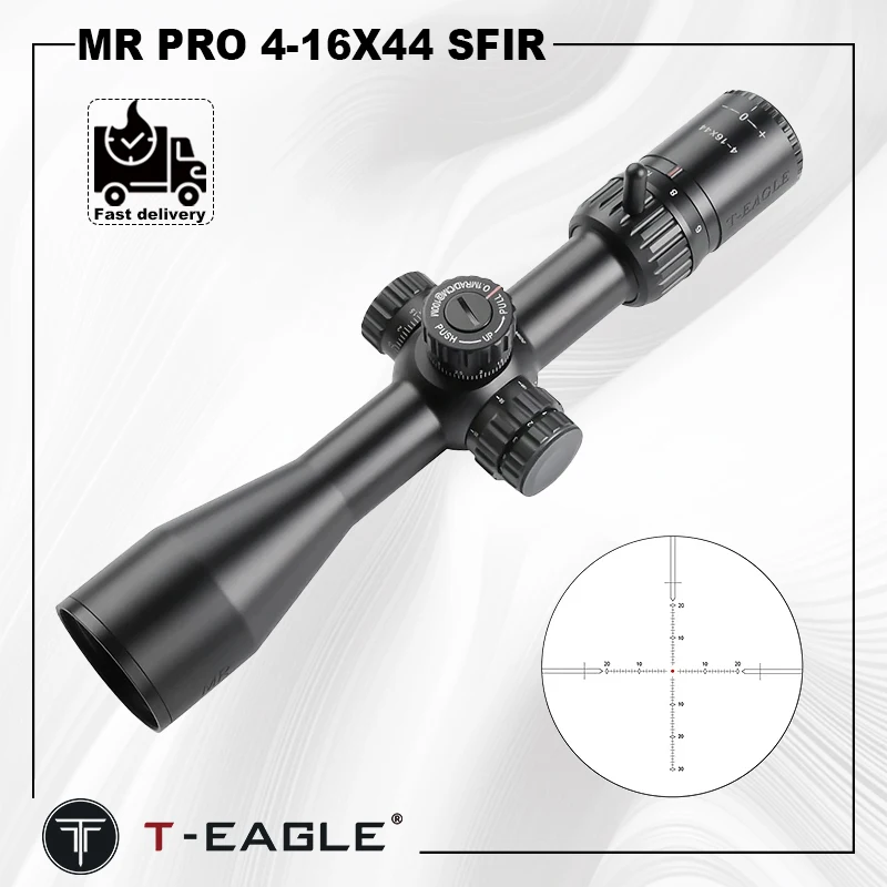 T-EAGLE MR PRO 4-16X44 Tactical Hunting Riflescope Glass Etched Reticle First Focal Plane Optical Airsoft Sight Fits glock