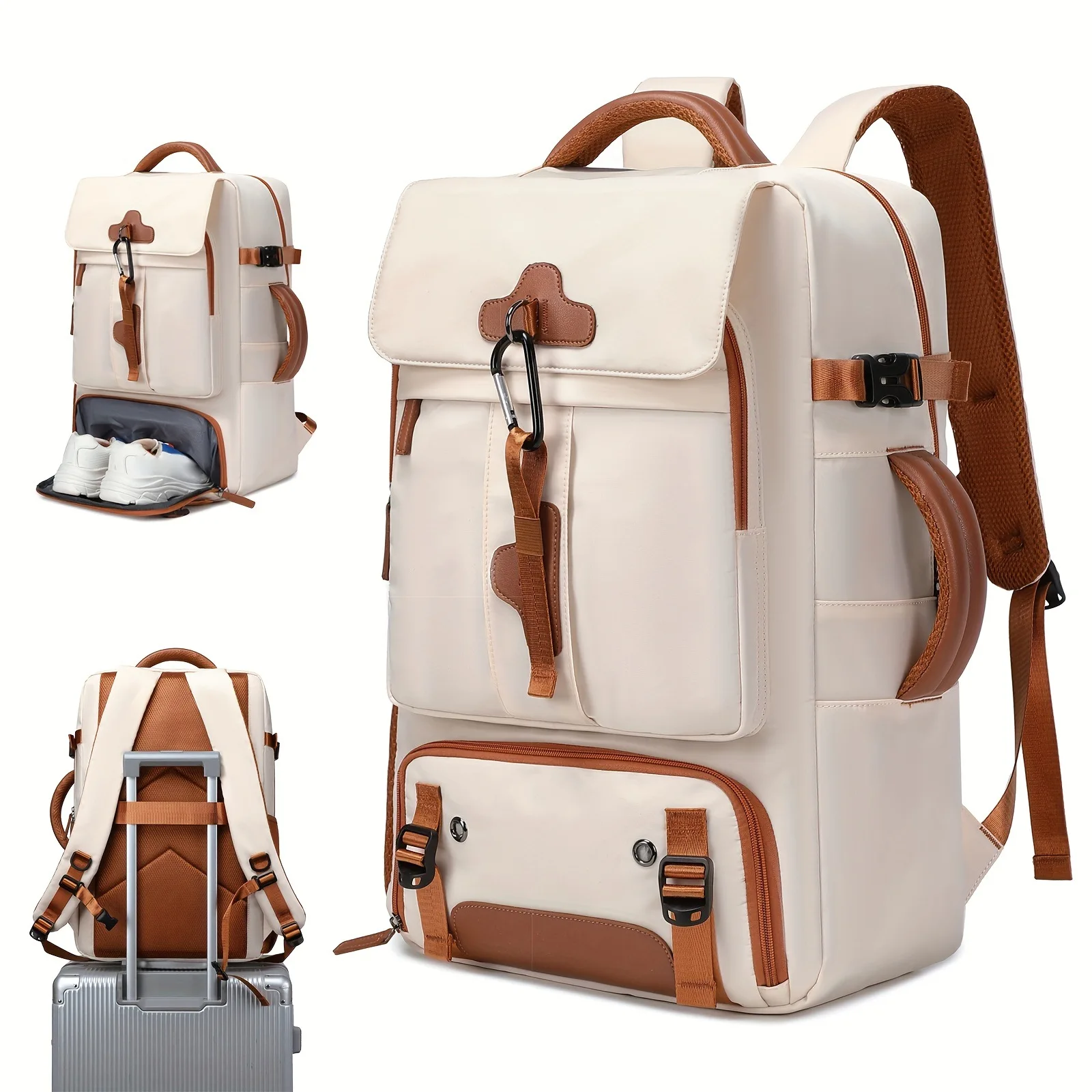 Minimalist Oxford Weekender Bag - Large Capacity Tote & Backpack, Water-Resistant Duffle for Gym,School and Casual Outdoor