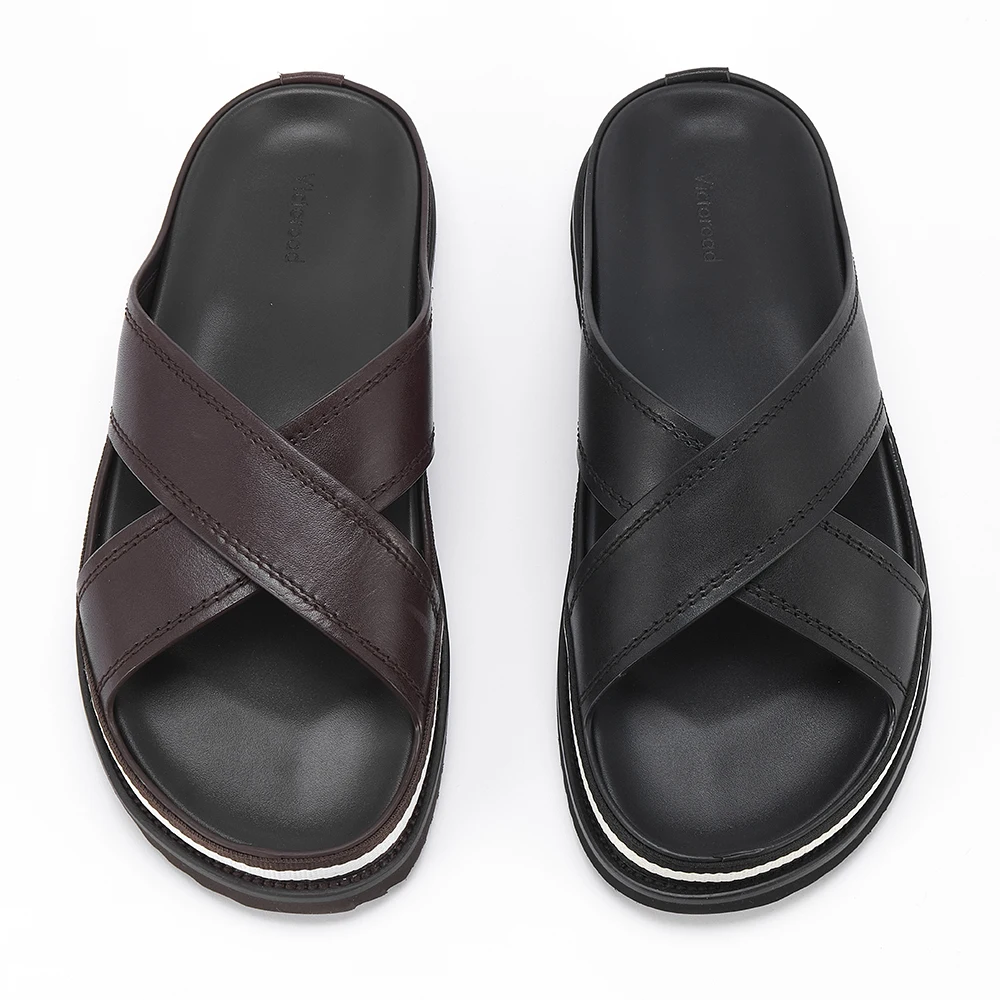 

Men's Genuine Leather House Sandals Man Flat Sandal Fishing Slippers Man Summer Sale Genuine Mens Home Slipper Flip Flop Slides