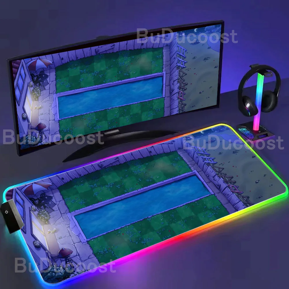 نباتات جديدة مقابل زومبي PVZ خرائط RGB ماوس الوسادة لعبة لوحة المفاتيح الملحقات عدم الانزلاق المطاط ماوس XXL محمول ألعاب الكمبيوتر حصيرة مكتبية البساط
