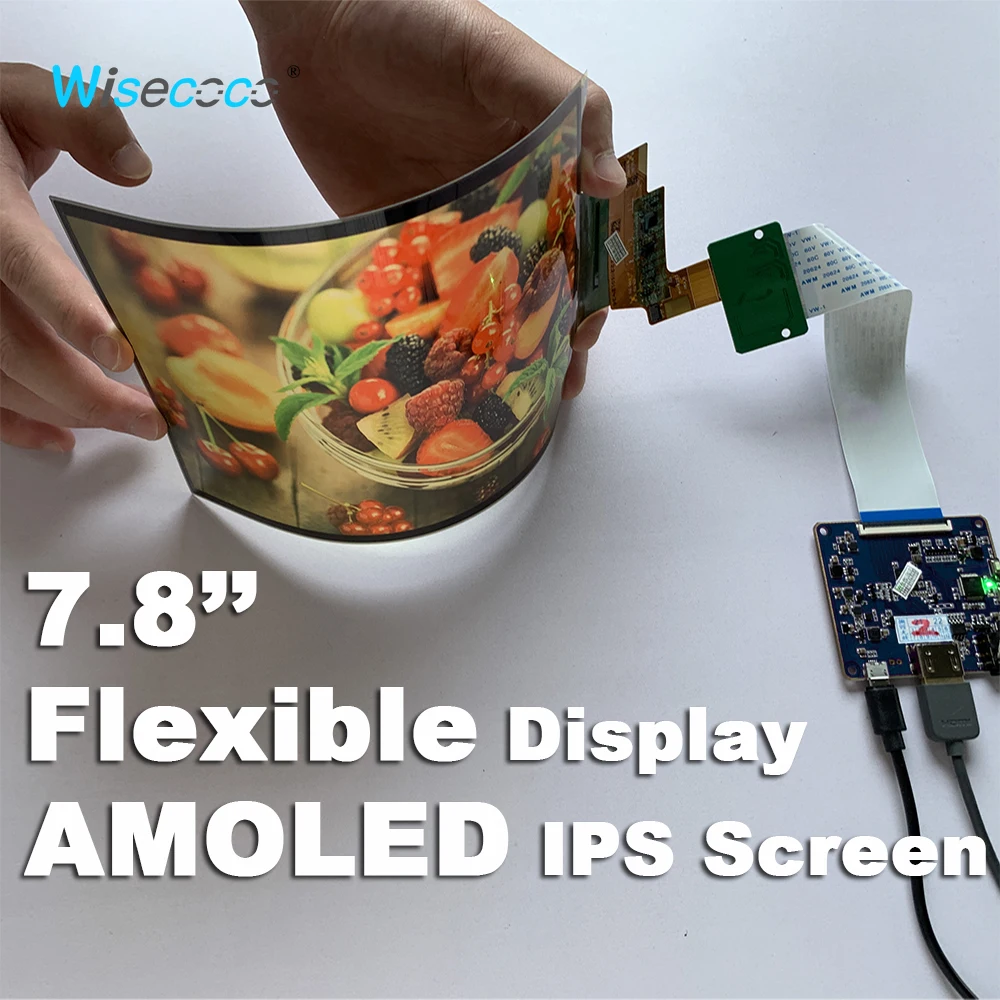 

Wisecoco 7.8'' Flexible OLED Display 1920x1440 IPS AMOLED Bendable Ultrathin Screen with Driver Board for Raspberry Pi Windows