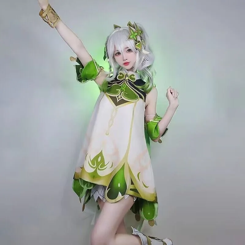 New 2026 Ready-to-Ship Genshin Impact Nahida Cosplay Costume Anime Xiao Cao Shen Wig Headpiece Feather Lolita Set view 4