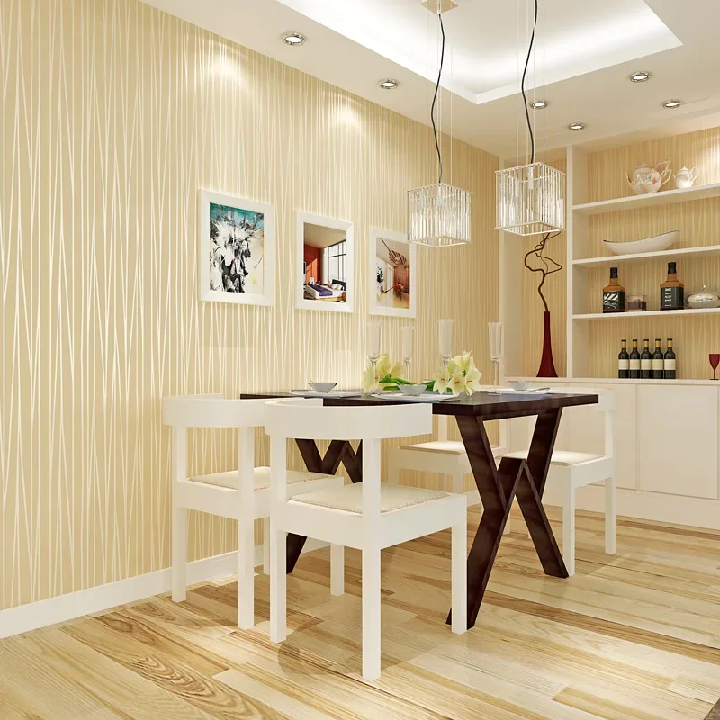 Non Woven Self-adhesive Wallpaper 3D Thickened Striped Wall Fabric Wall Sticker Bedroom Living Room TV Background Wall Wallpaper