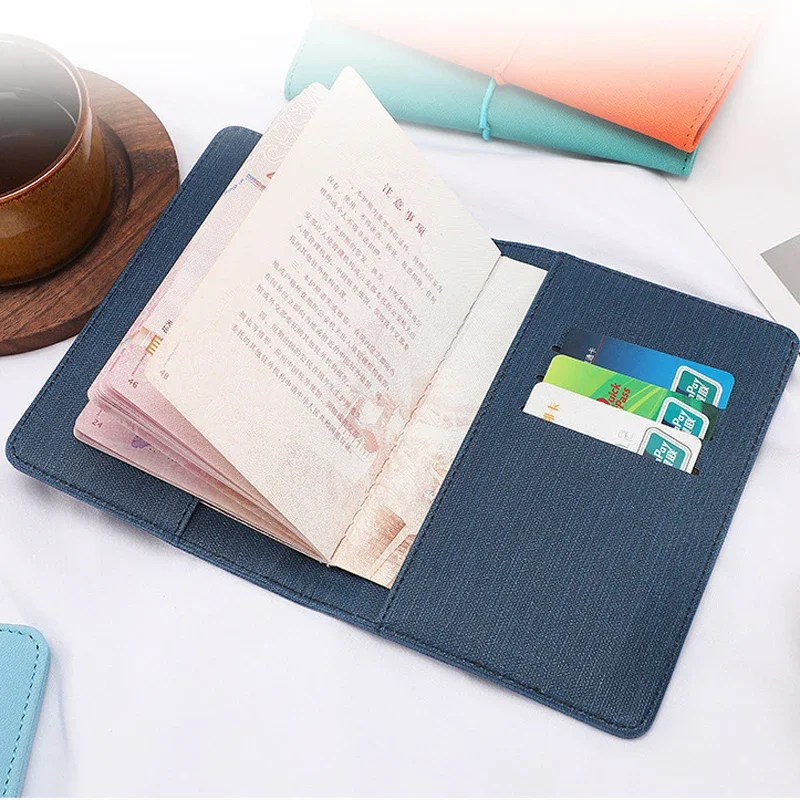 PU Passport Cover Protective Women Men Travel Passport Ticket Holder Case Letter Print ID Card Passport Holder Clip Bags