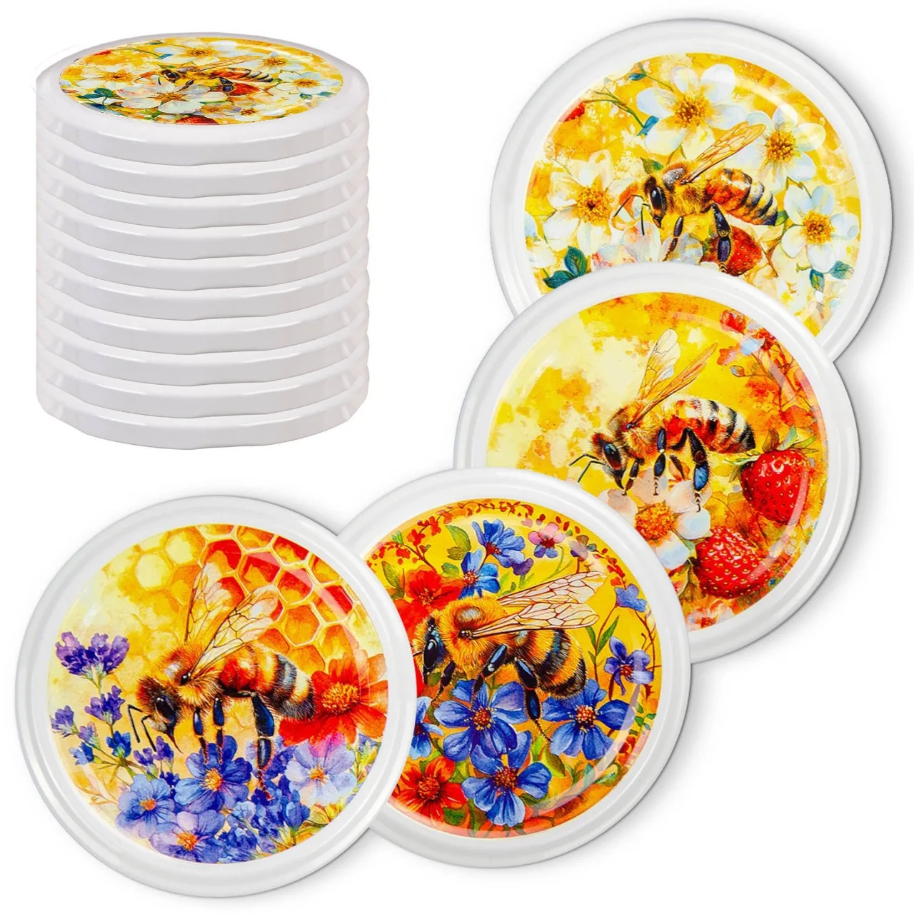 KADAX Schroefdoppen voor Fi Jar 82 Moer voor Jar Laps Prepared 10 Bee Flower, 10 stuks