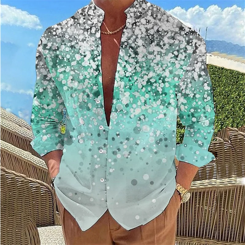 Camisa informal con estampado Floral para hombre, camisa Popular a la moda, color rosa, azul y verde, talla grande XS-6XL de EE. UU.