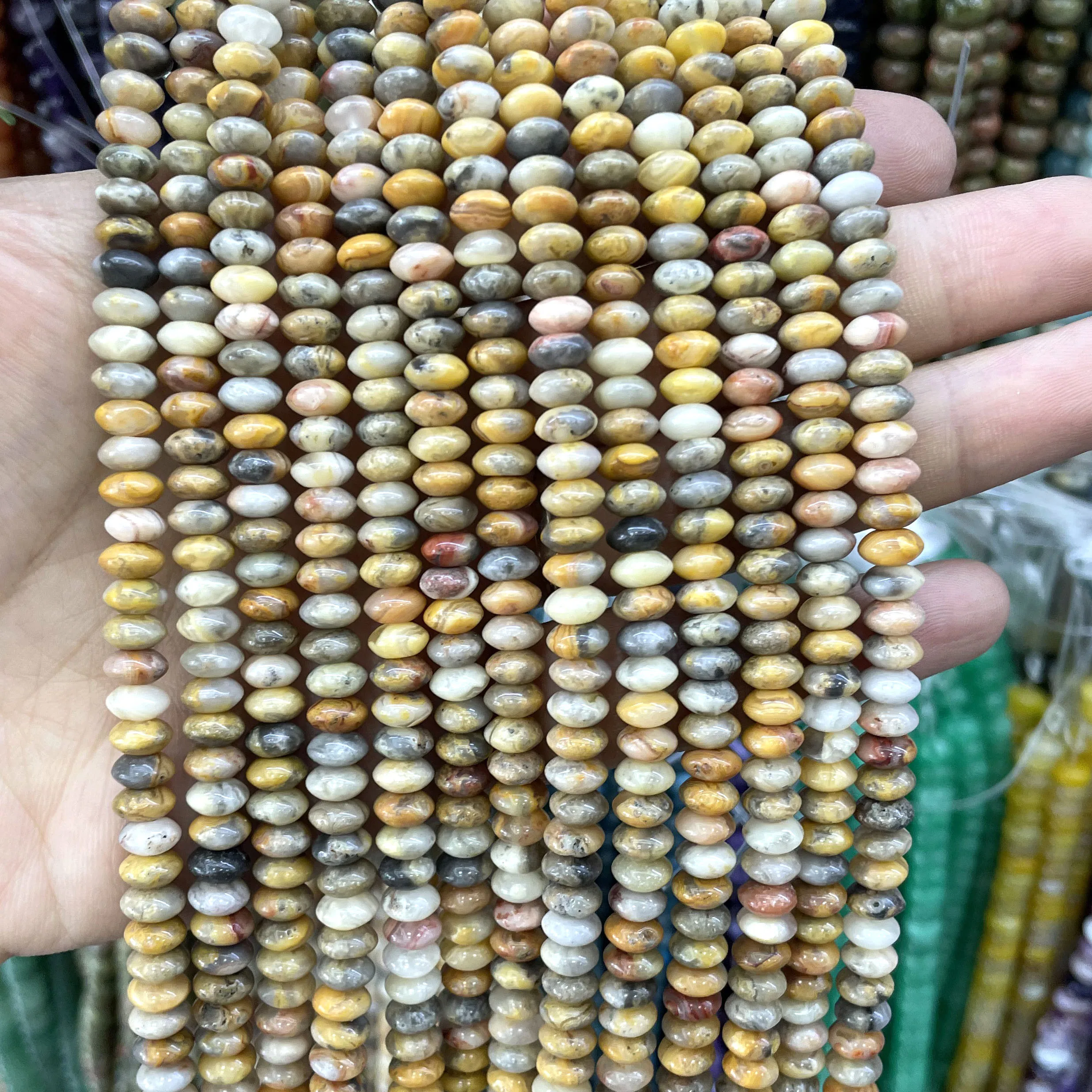 3X6MM Naturstein Rondelle Quarz Achat Türkis Runde Zwischenperlen für Schmuckherstellung DIY Armband Halskette Zubehör – Detail 10