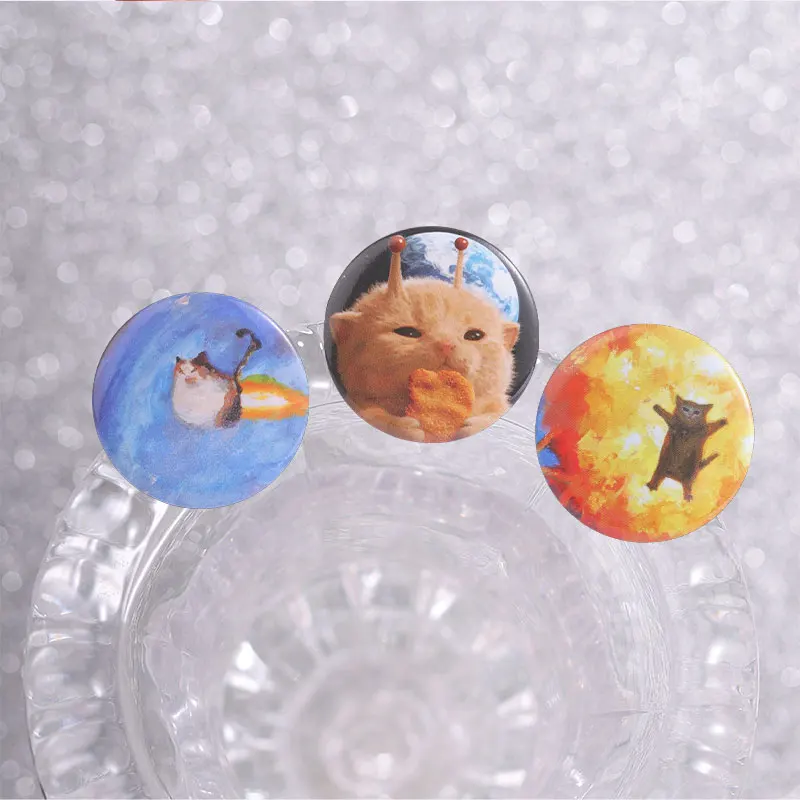 Funny Cat Fish Button Badges Cute Cartoon Chocolate Cookie Kitten Enamel Pins Sarcastic Quotes Ew People Brooch Accessory