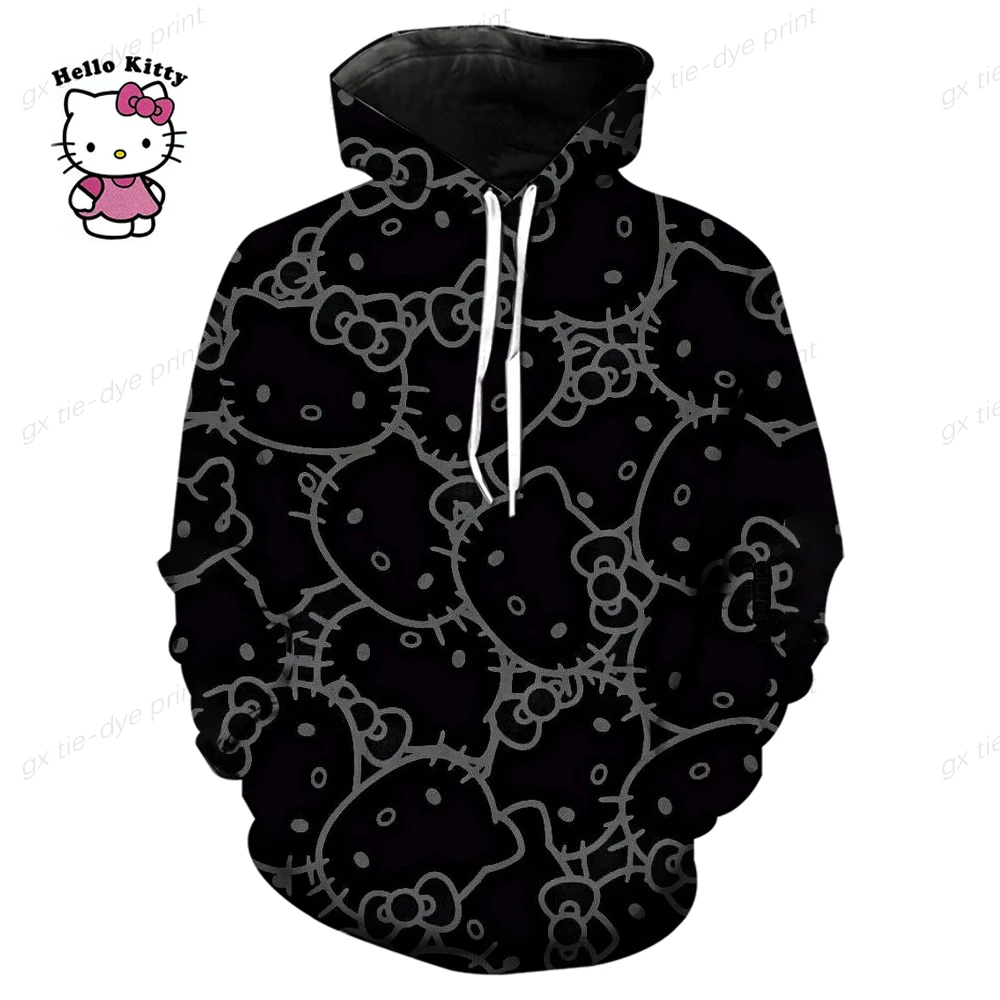 

Beautiful Purple Hello Kitty Sweatshirt Women 3D High Quality Hooded Simple Casual Hoodies Autumn Loose Oversized Streetwear