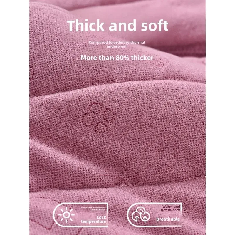 الشتاء السراويل الحرارية كبار النساء صوف مبطن سميكة الدافئة عالية الخصر البطن التحكم طماق الطقس البارد حماية الحرارة زائد #3