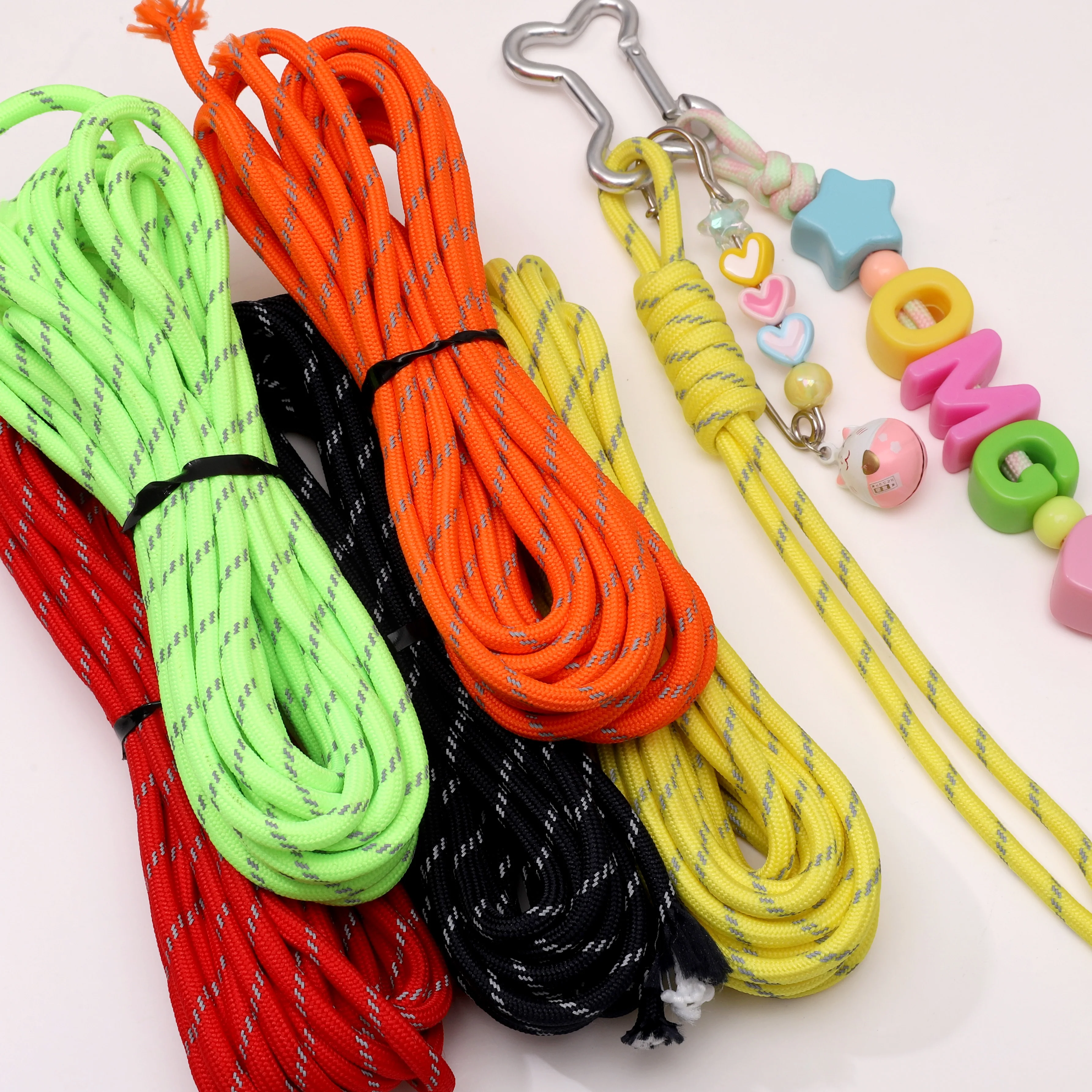 

5 метров/пакет 5 мм цветной нейлоновый полиэстер светоотражающий зонтик веревка для улицы DIY аксессуары для изготовления веревки