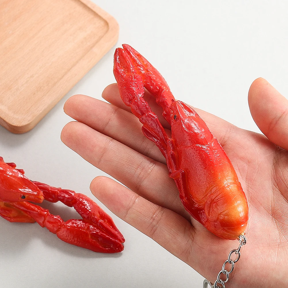 Realistic Lobster Keychain Lifelike Crawfish Pendant Outdoor EDC Accessory Backpack Camping Travel Decoration Funny Souvenir