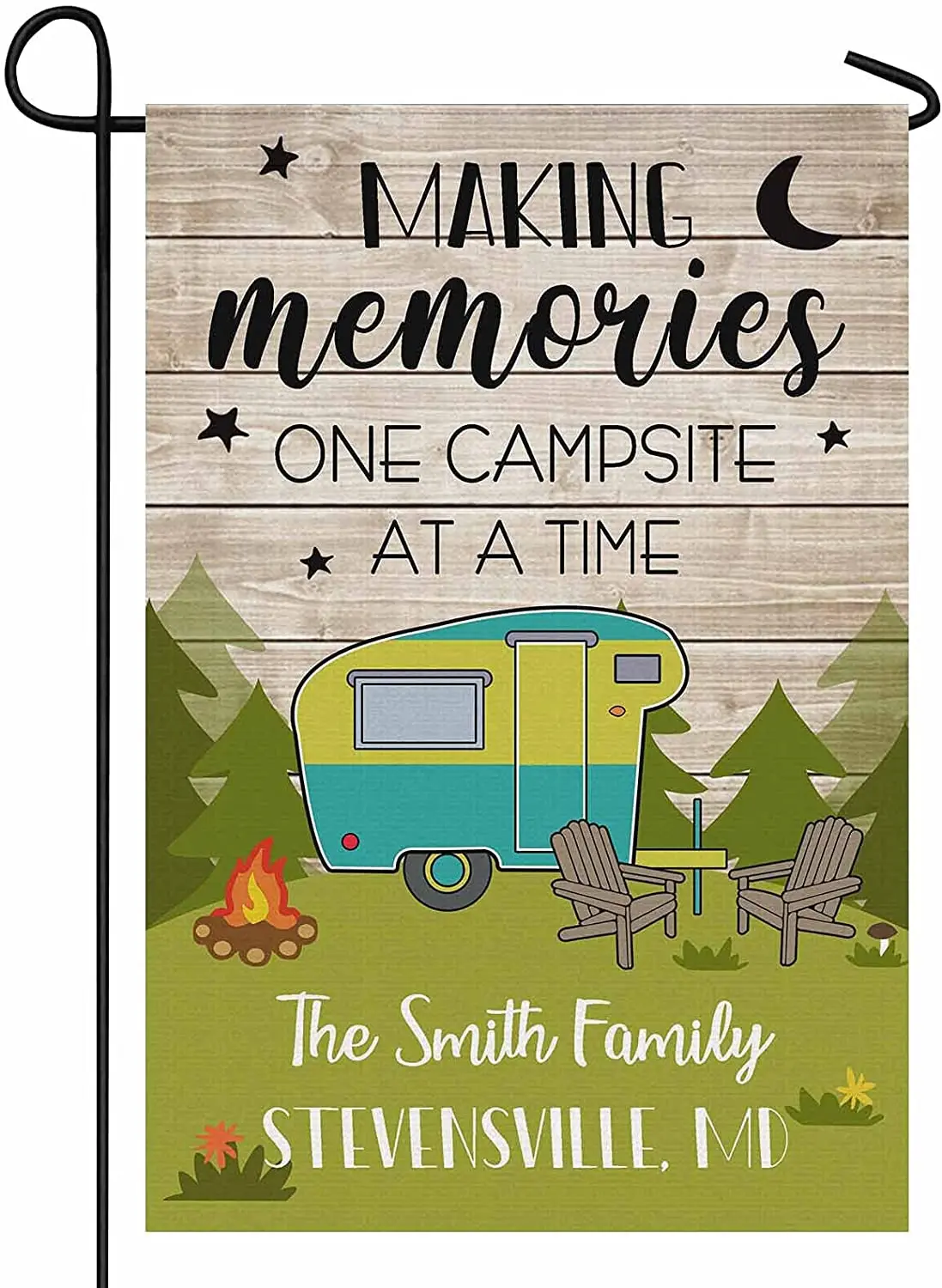 Personalized Camper Garden Flag Making Memories One Campsite at A Time Rv Flag for Outdoor Yard House Banner Welcome Decoration