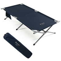 Cot folding XXL, 214.5x106 cm, camping bed with side bag, portable camping lounger up to 150 kg, incl.