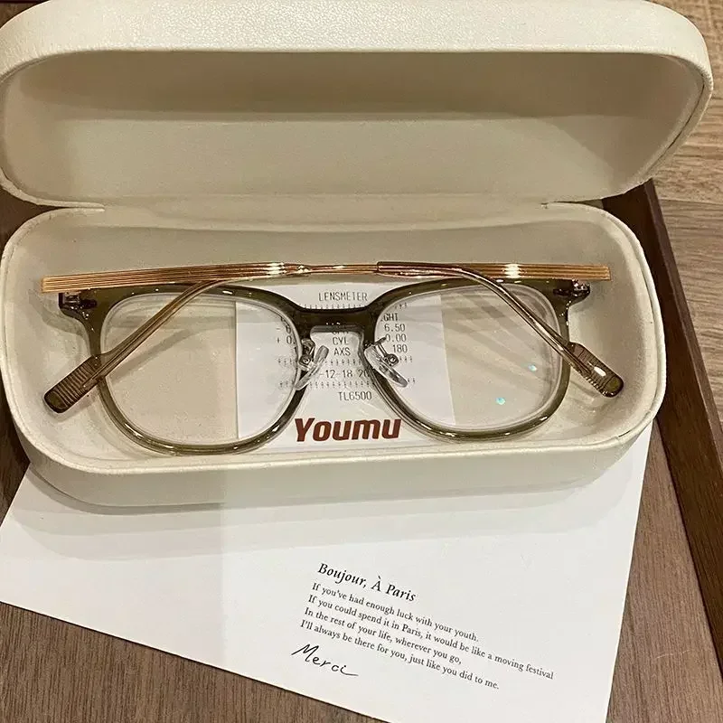 نظارات قصر النظر المضادة للضوء الأزرق الراتنج المعدني-1.0 ~ -6.0 نمط محايد نظارات مسطحة نظارات الكمبيوتر Lunette De Vue فام #6